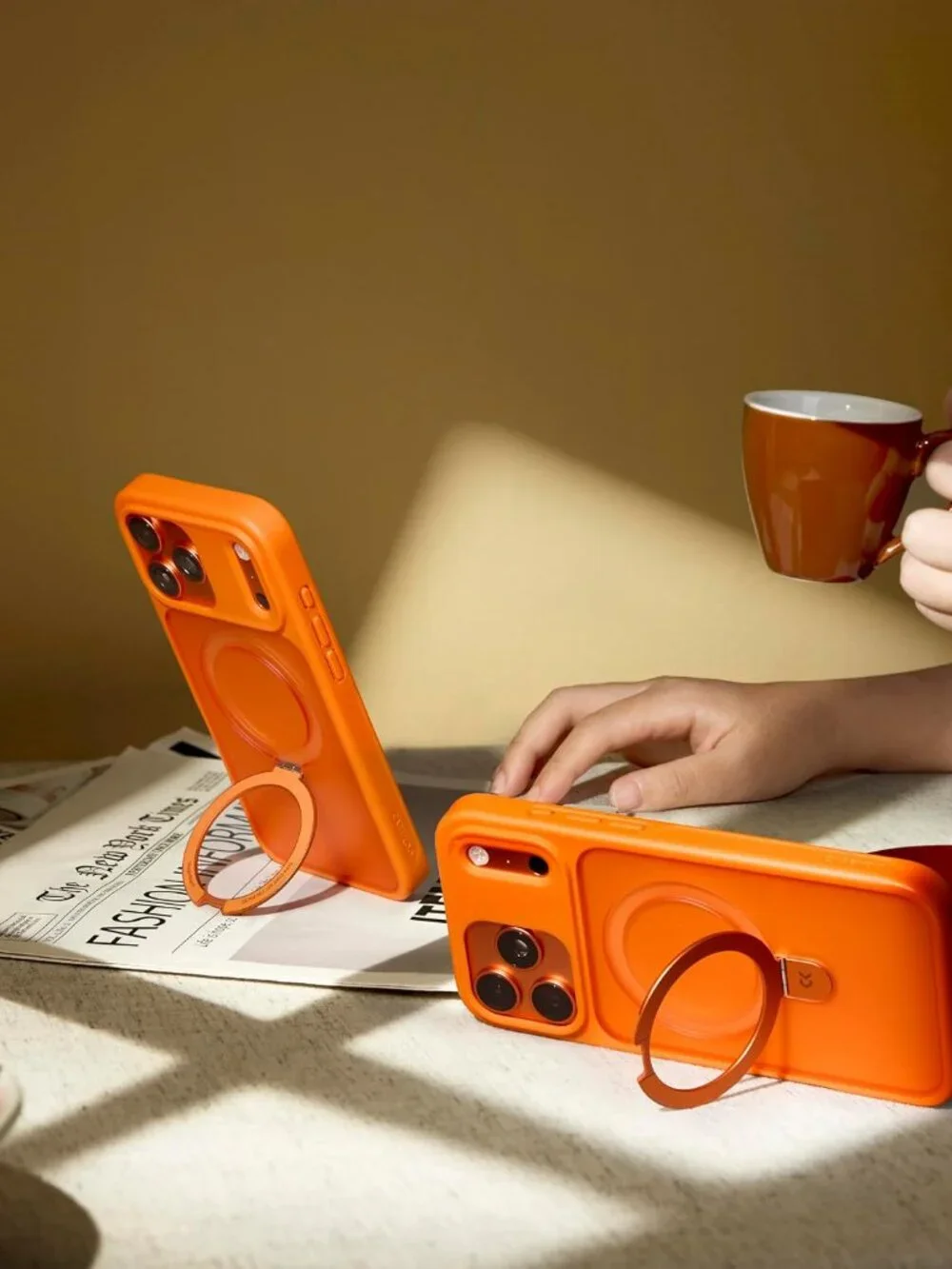 CASEKOO iPhone 17 Pro Case Ultra Magnetic Stand MagSafe Shockproof Orange